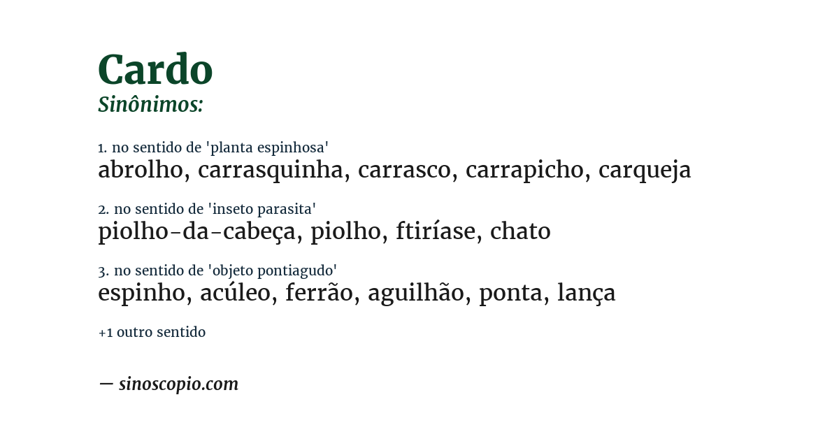 Sinônimo de cardo
