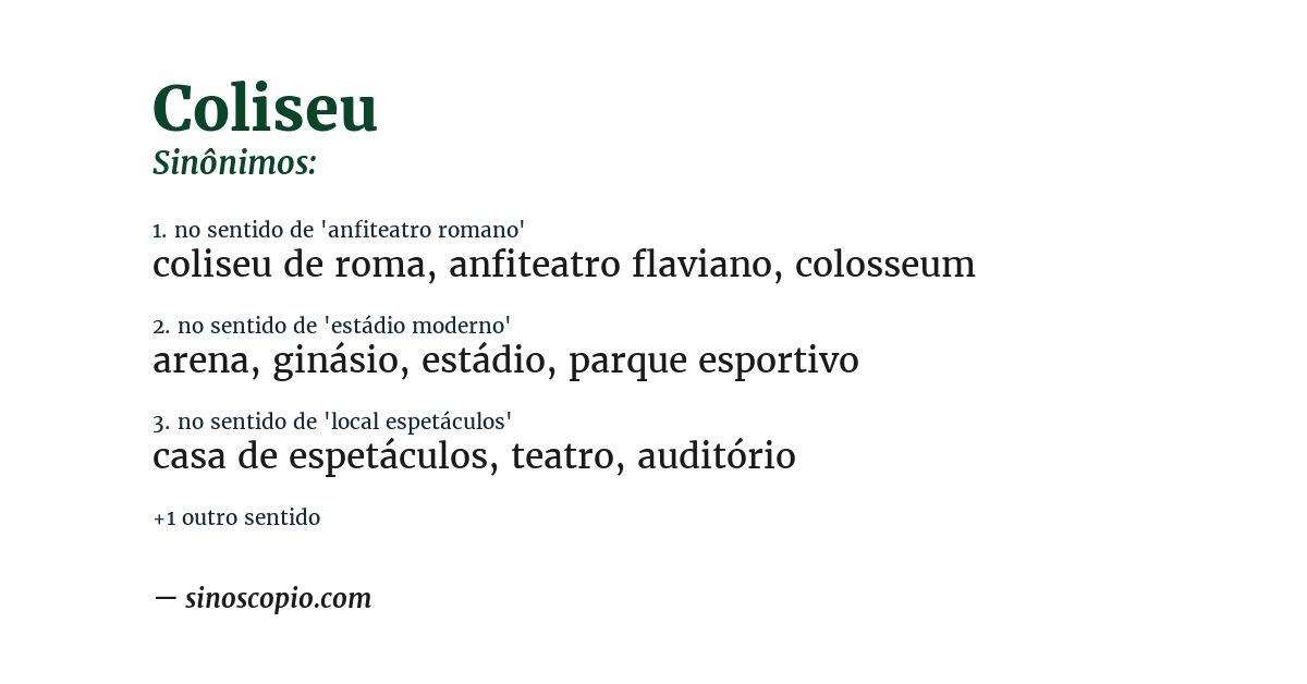 Sinônimo de coliseu
