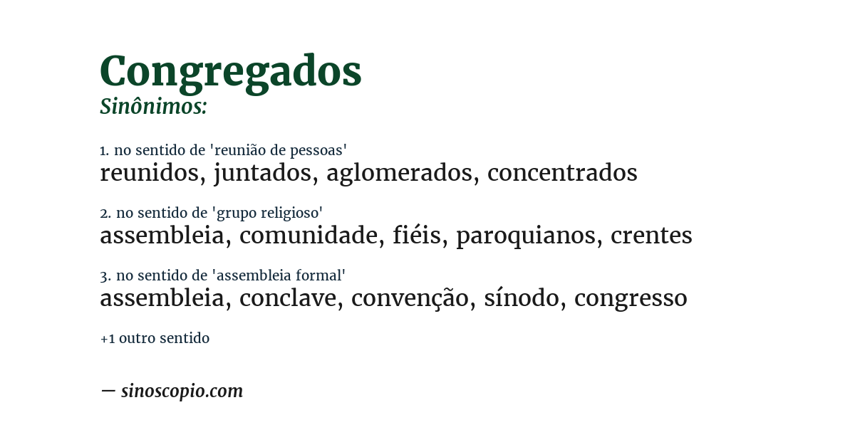 Sinônimo de congregados