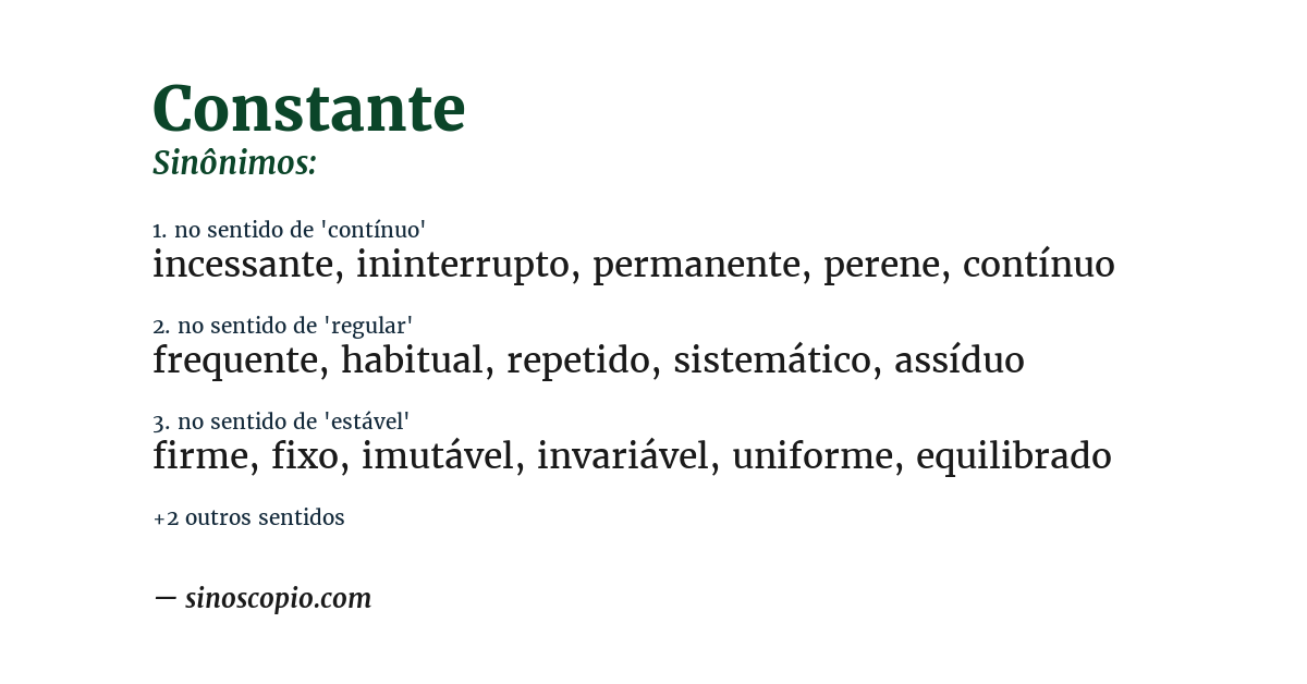 Sinônimo de constante