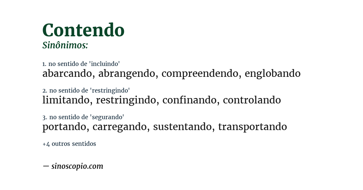 Sinônimo de contendo