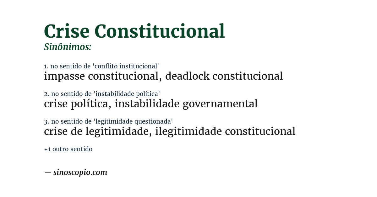 Sinônimo de crise constitucional
