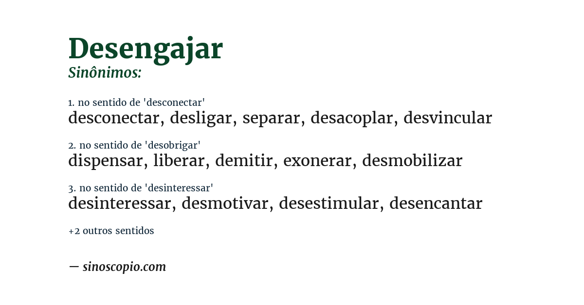 Sinônimo de desengajar