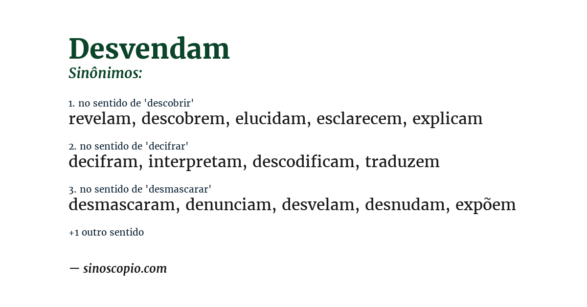 Sinônimo de desvendam