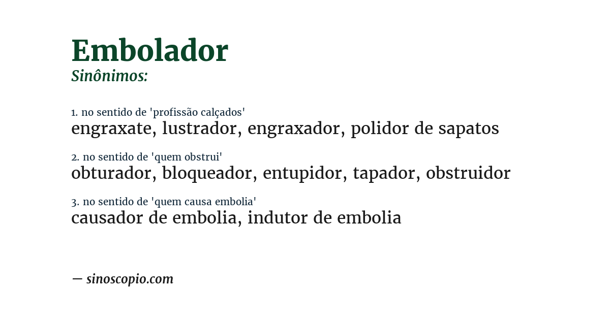 Sinônimo de embolador