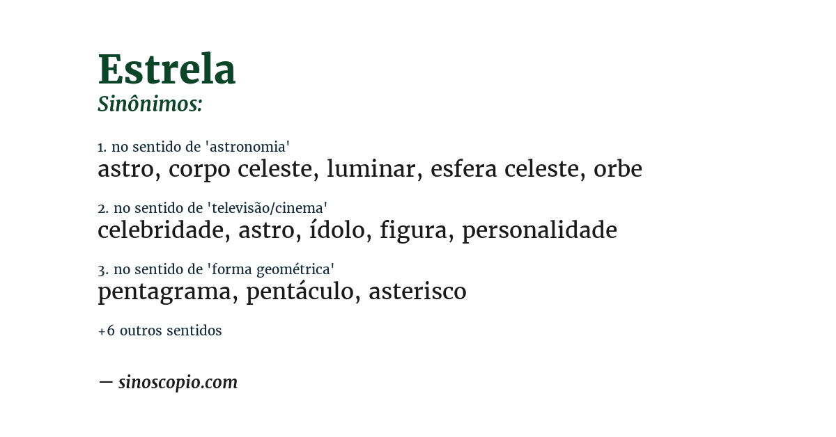 Sinônimo de estrela