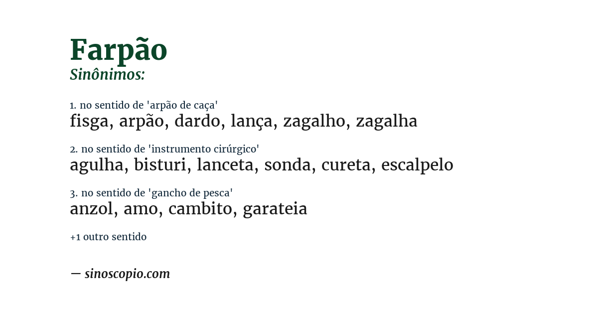 Sinônimo de farpão
