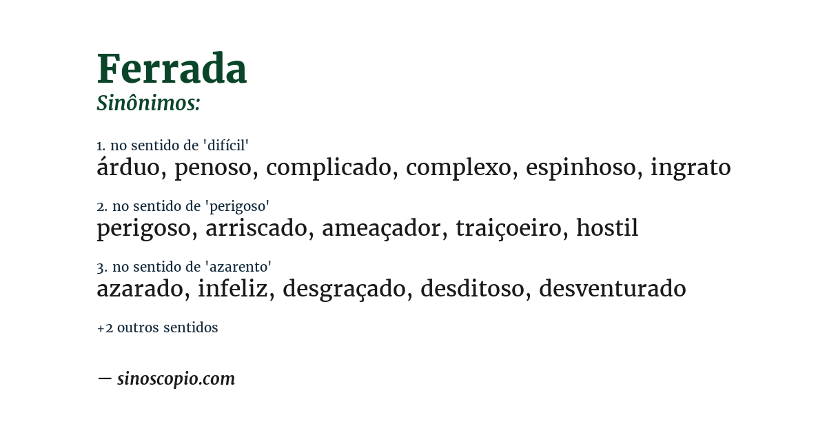 Sinônimo de ferrada