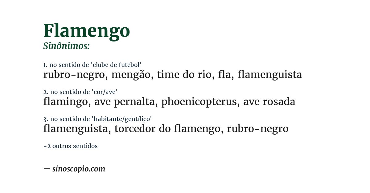 Sinônimo de flamengo