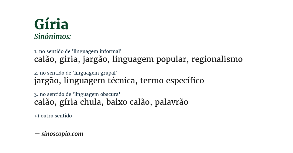 Sinônimo de gíria