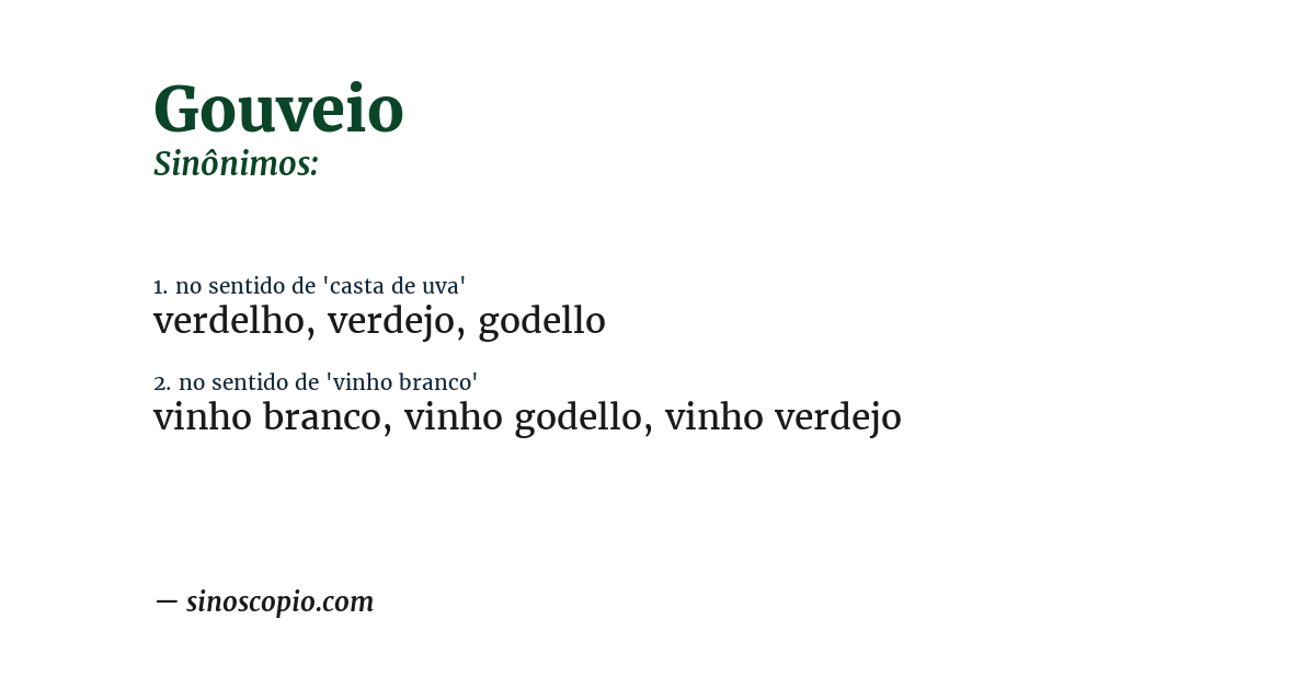 Sinônimo de gouveio
