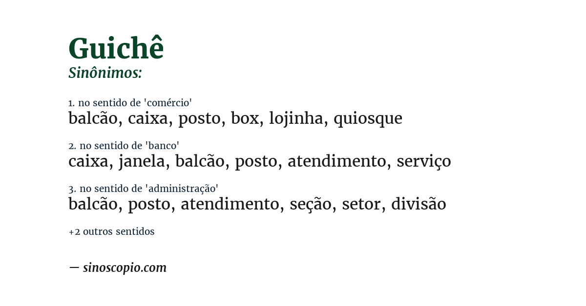 Sinônimo de guichê
