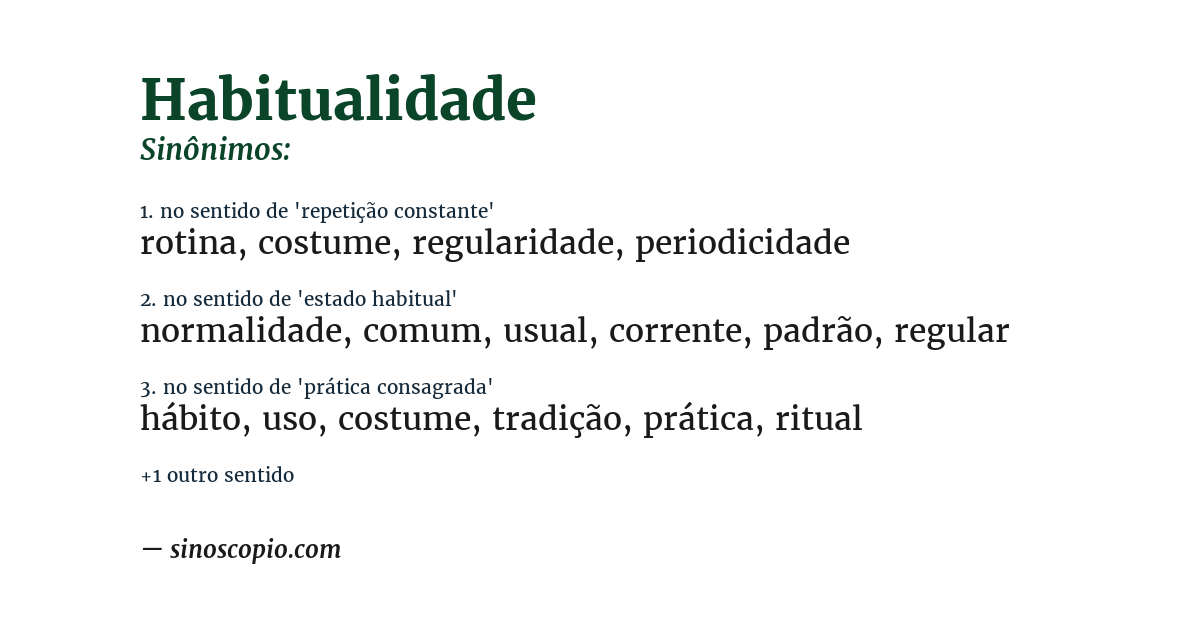 Sinônimo de habitualidade