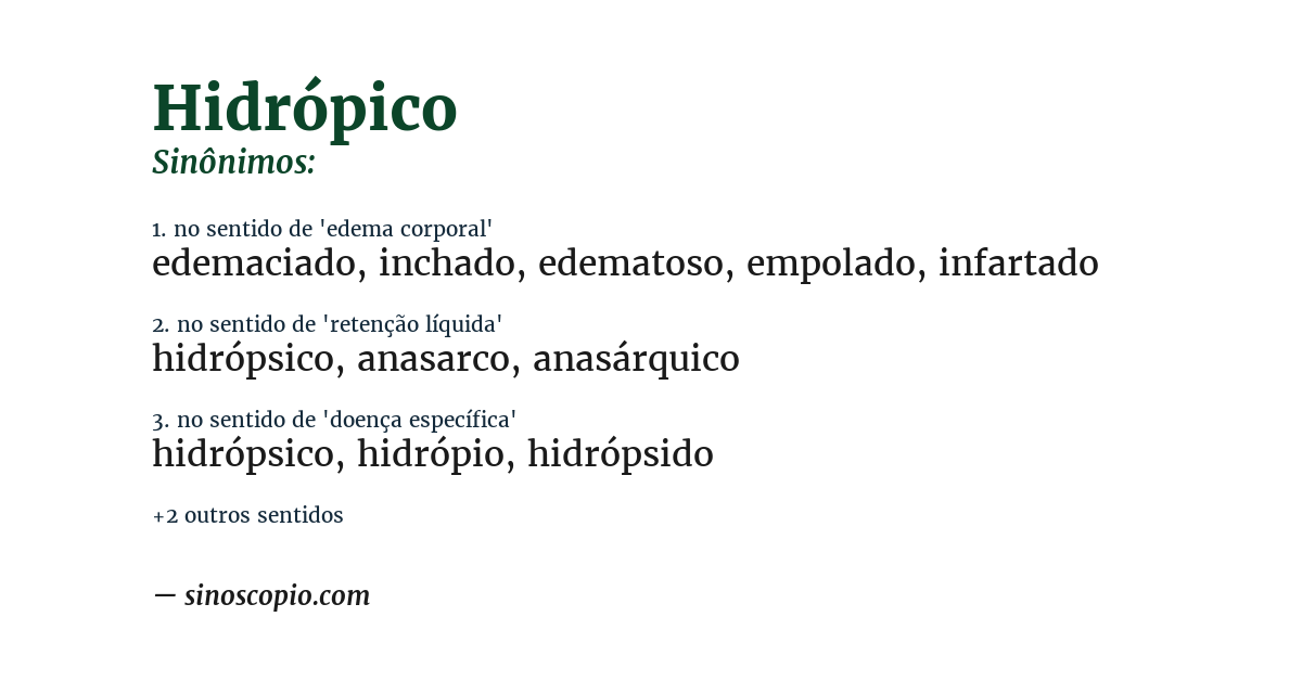 Sinônimo de hidrópico