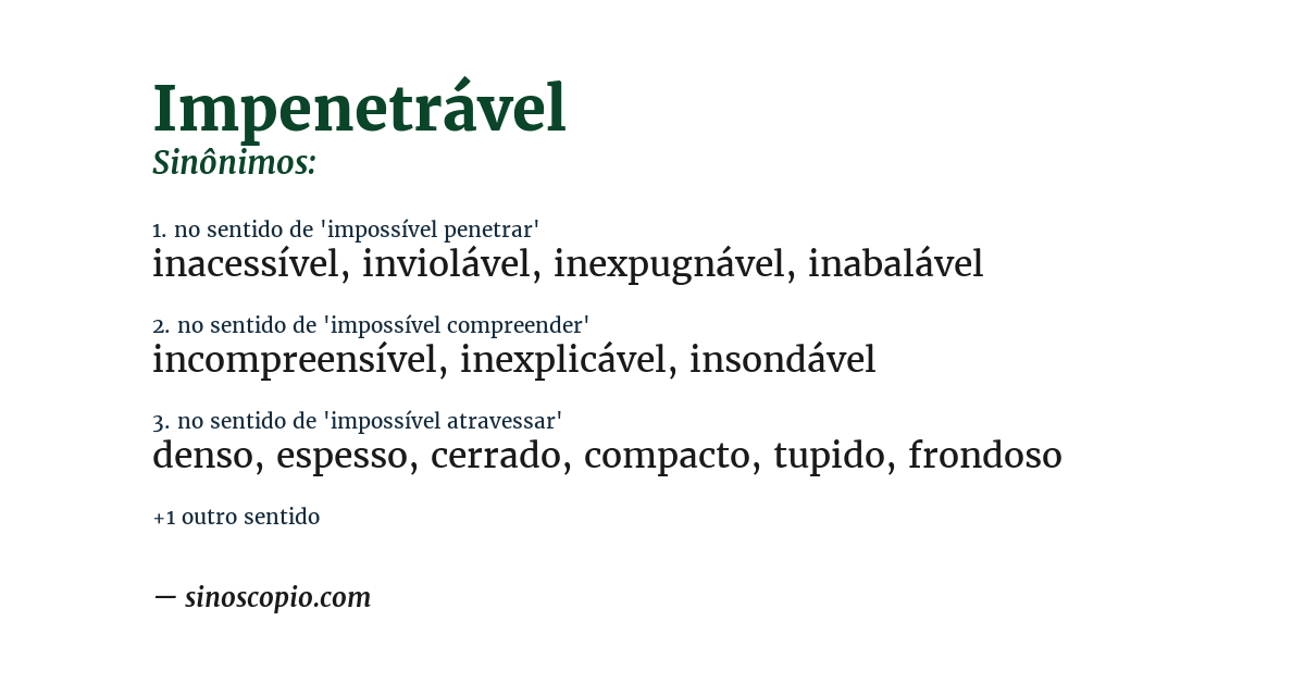 Sinônimo de impenetrável