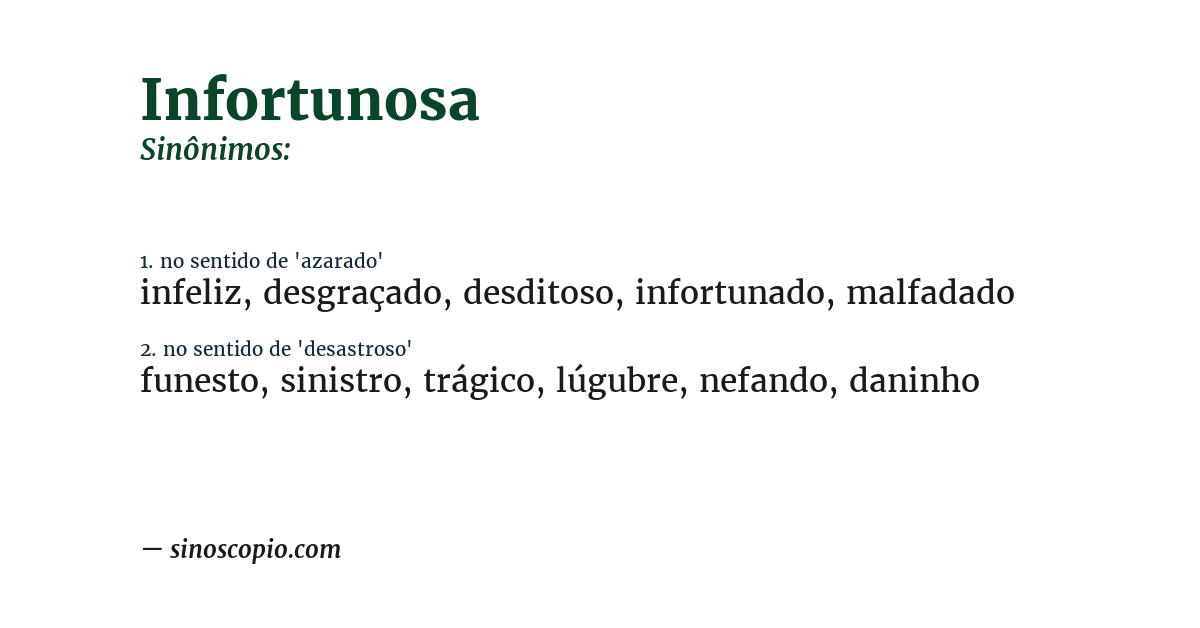 Sinônimo de infortunosa