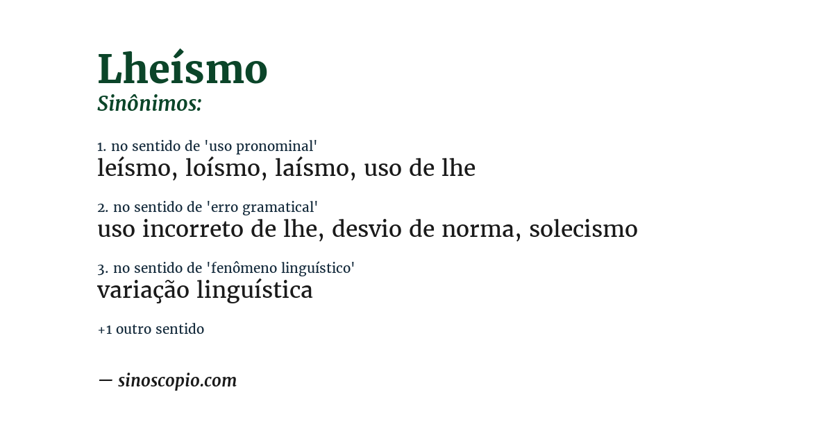 Sinônimo de lheísmo