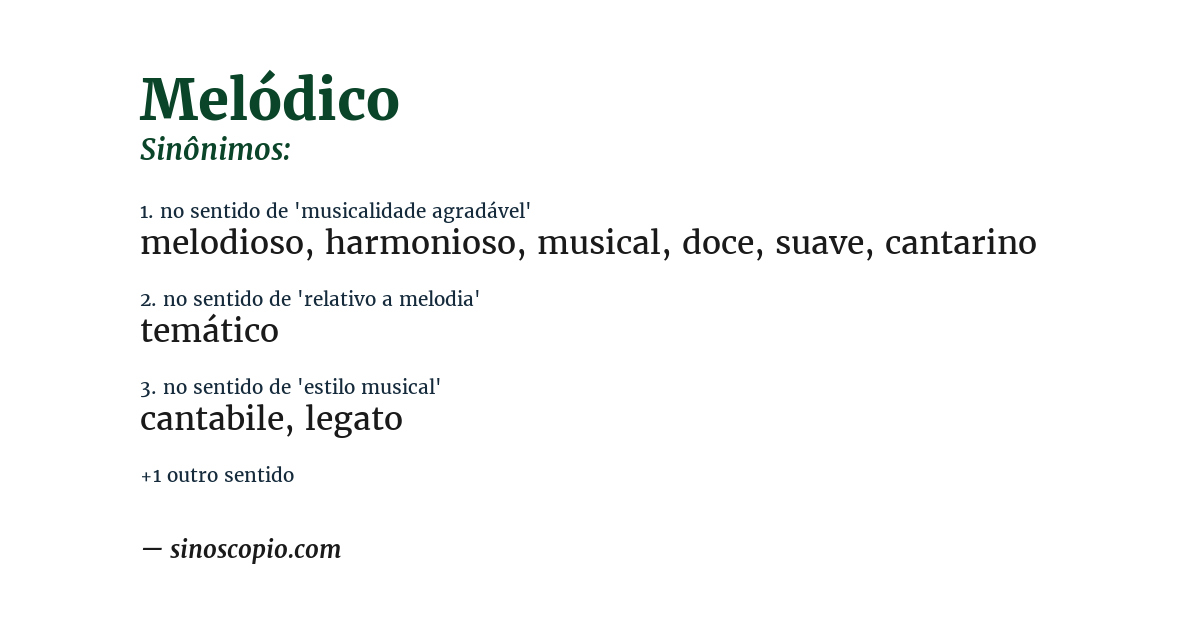 Sinônimo de melódico