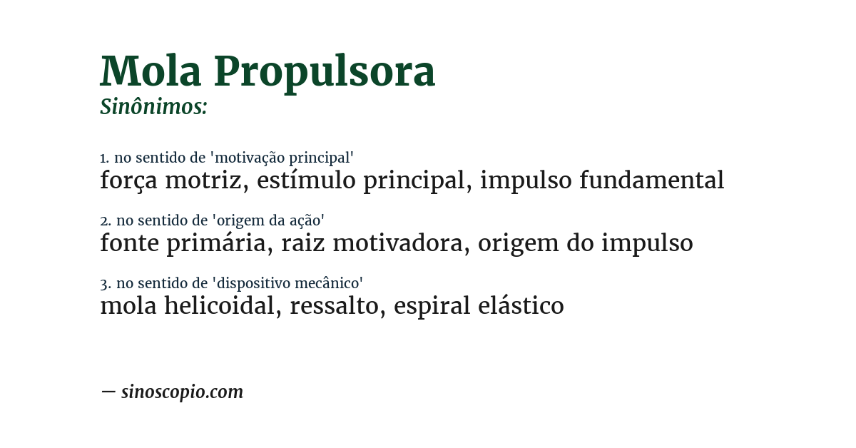 Sinônimo de mola propulsora