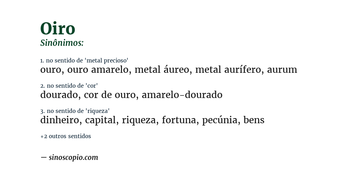 Sinônimo de oiro