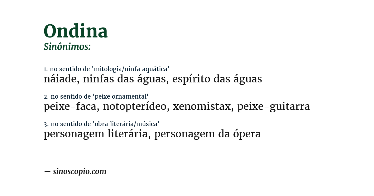 Sinônimo de ondina