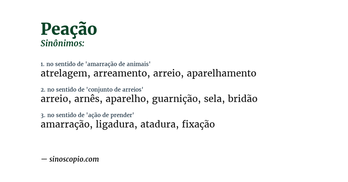 Sinônimo de peação