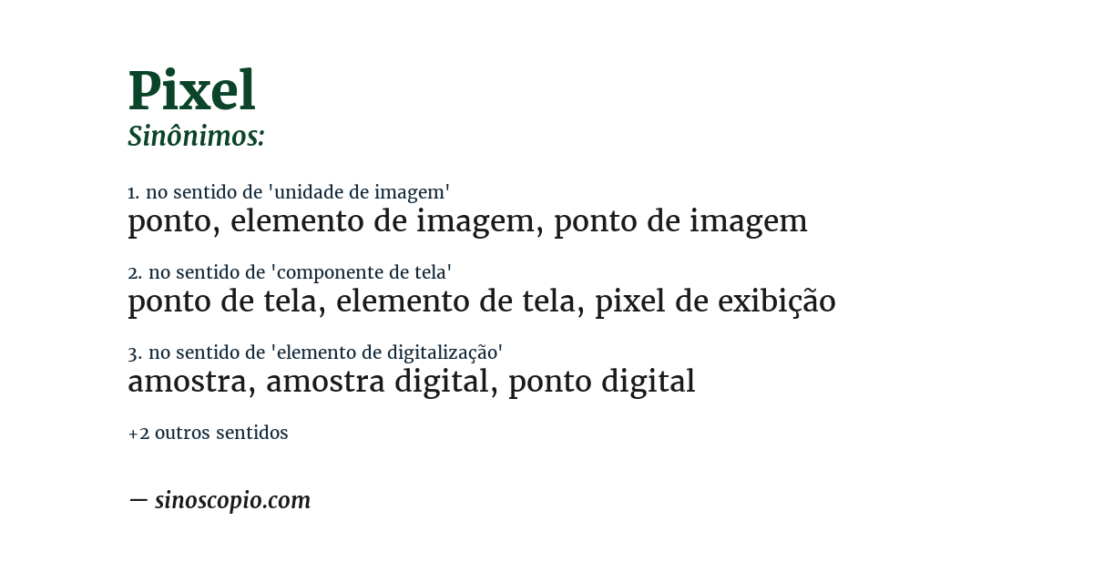 Sinônimo de pixel