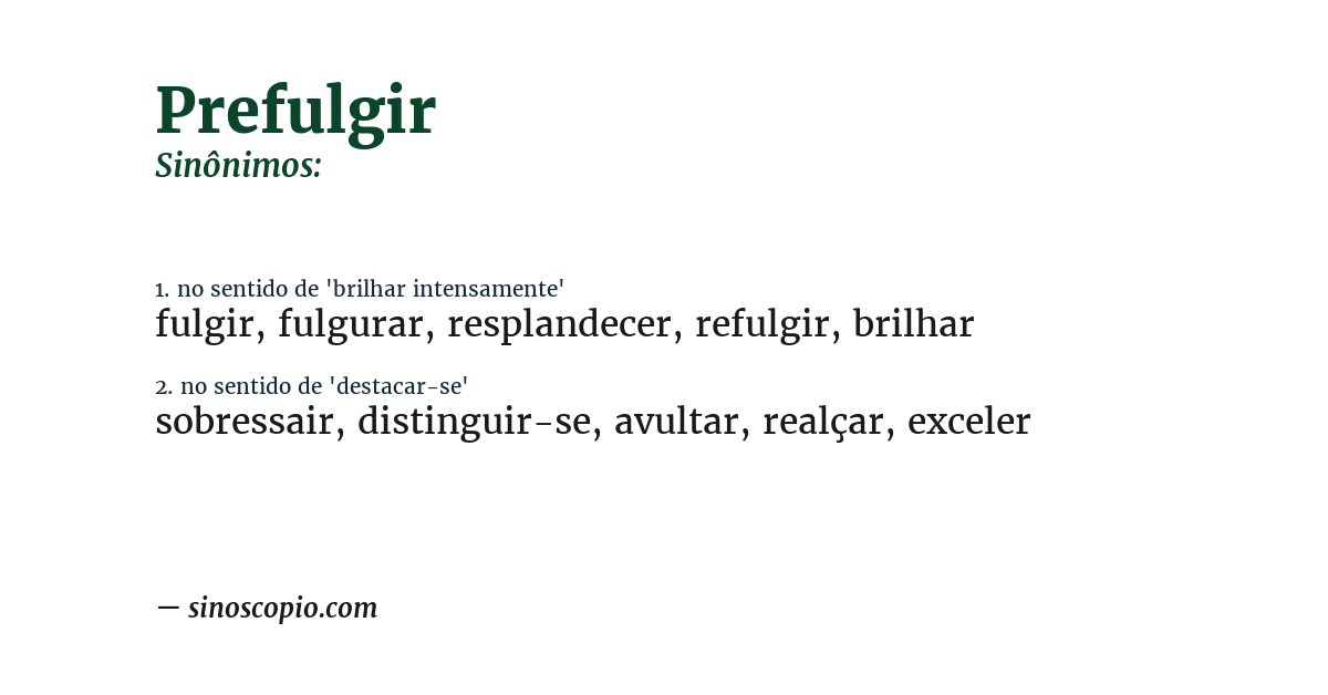 Sinônimo de prefulgir