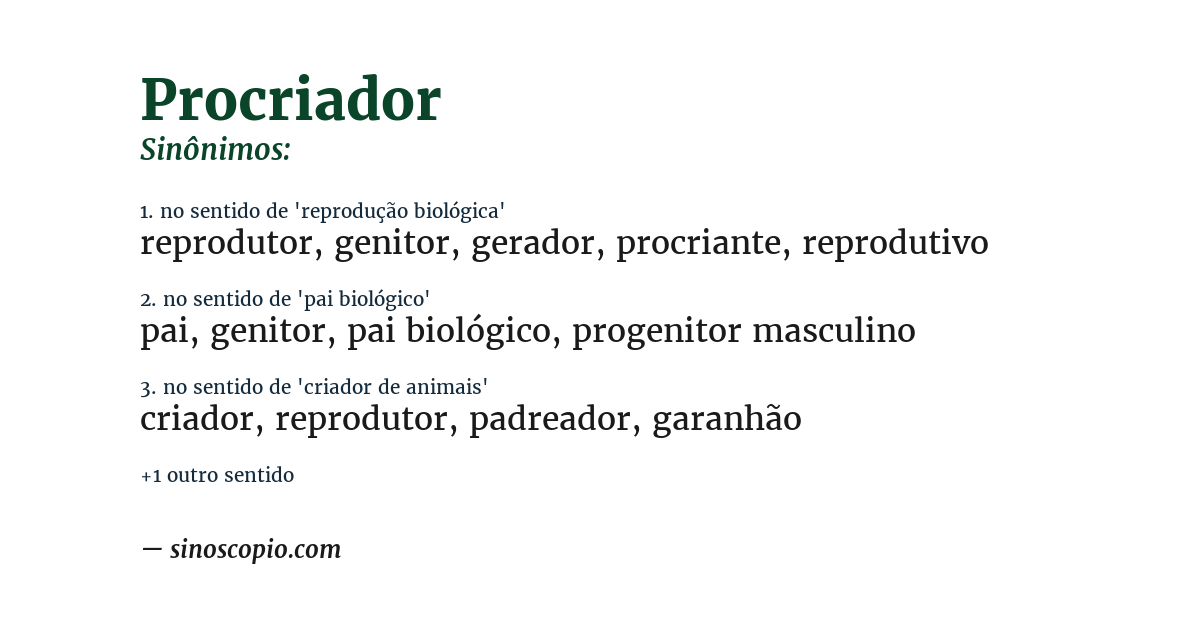 Sinônimo de procriador