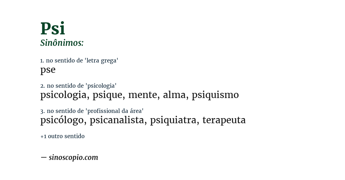 Sinônimo de psi