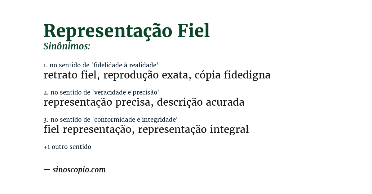 Sinônimo de representação fiel