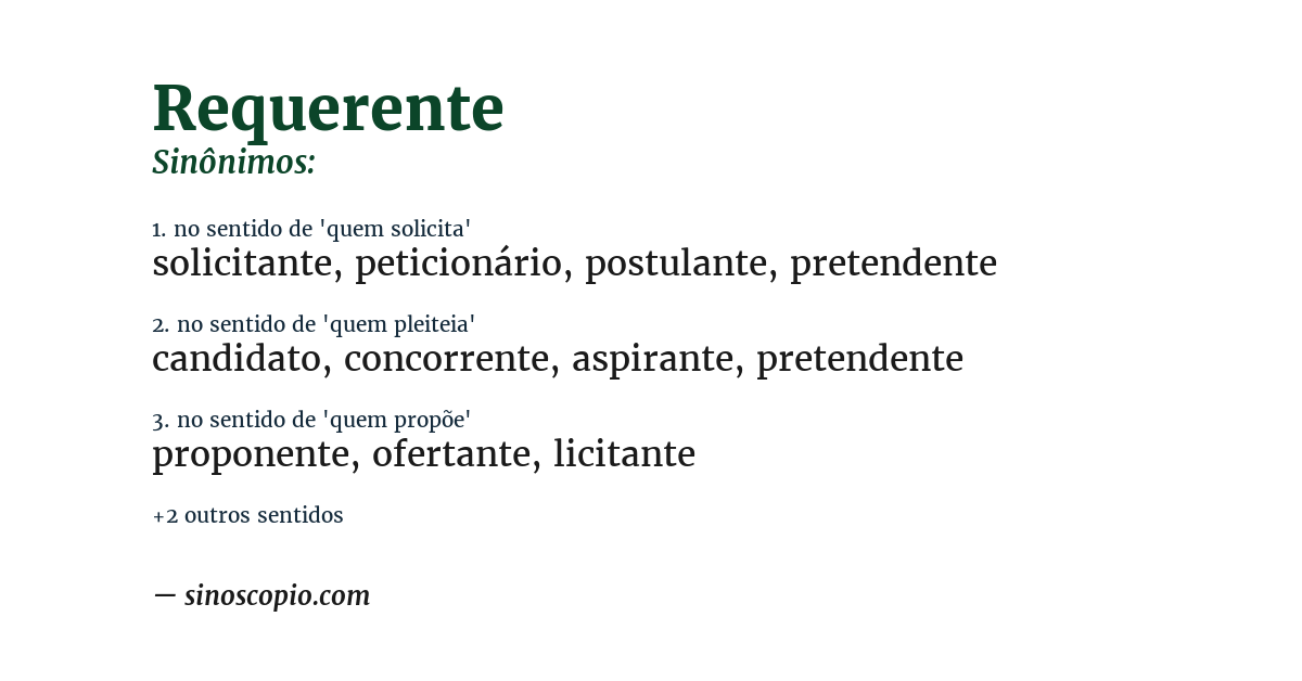 Sinônimo de requerente
