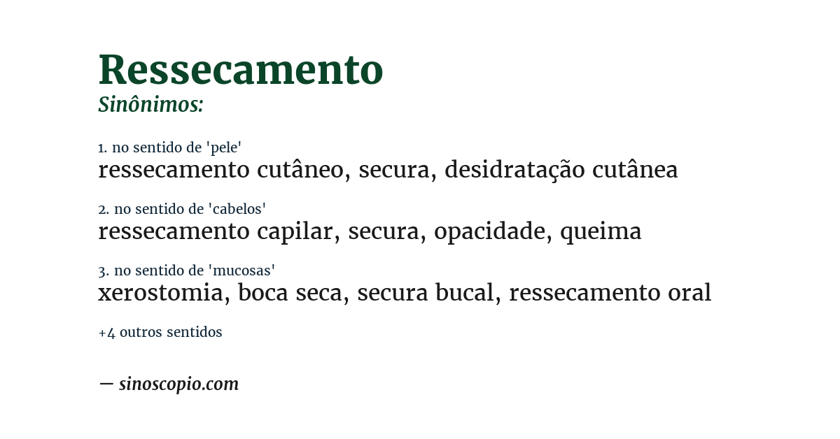 Sinônimo de ressecamento