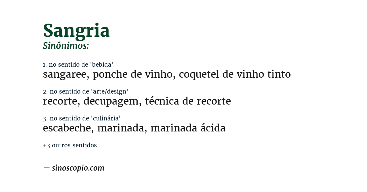 Sinônimo de sangria