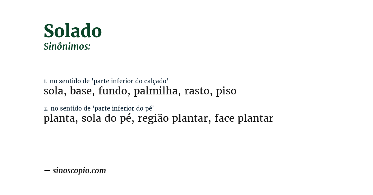 Sinônimo de solado