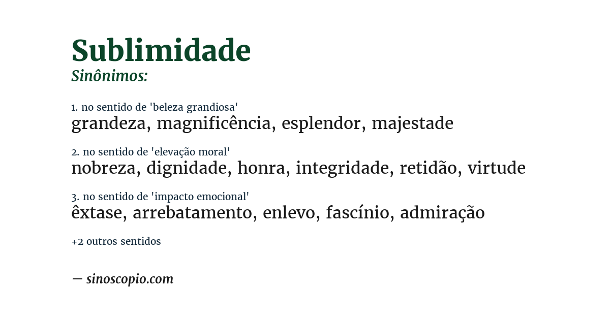 Sinônimo de sublimidade