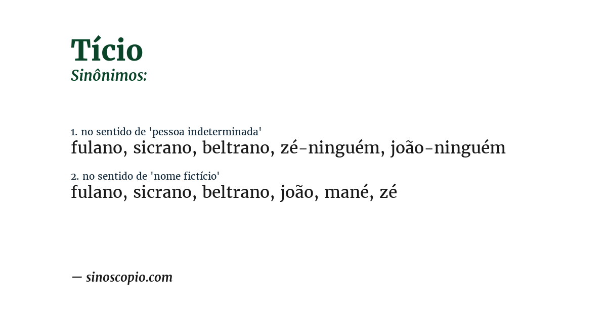 Sinônimo de tício