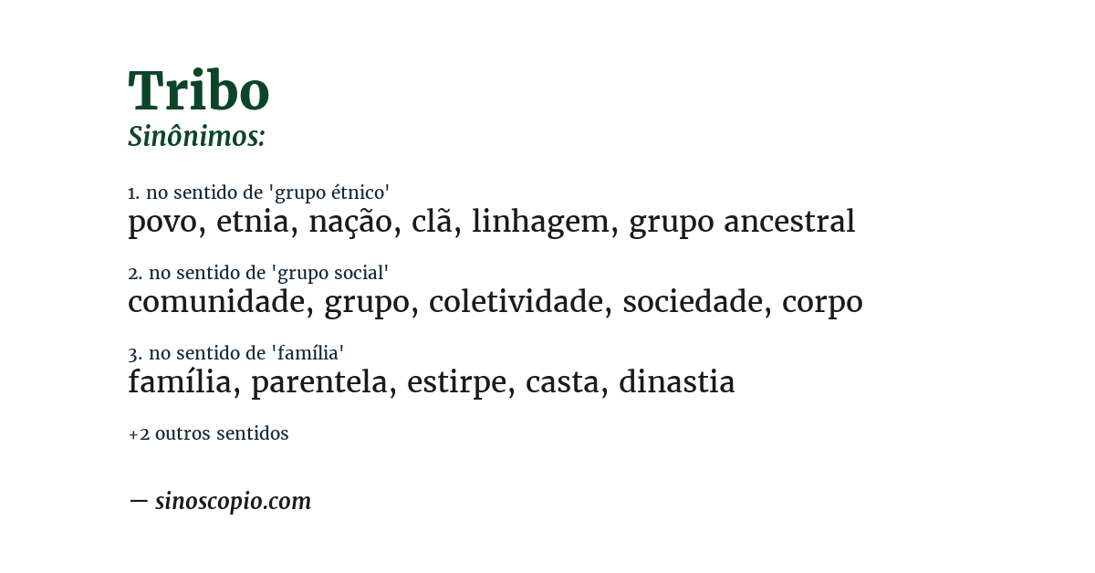 Sinônimo de tribo