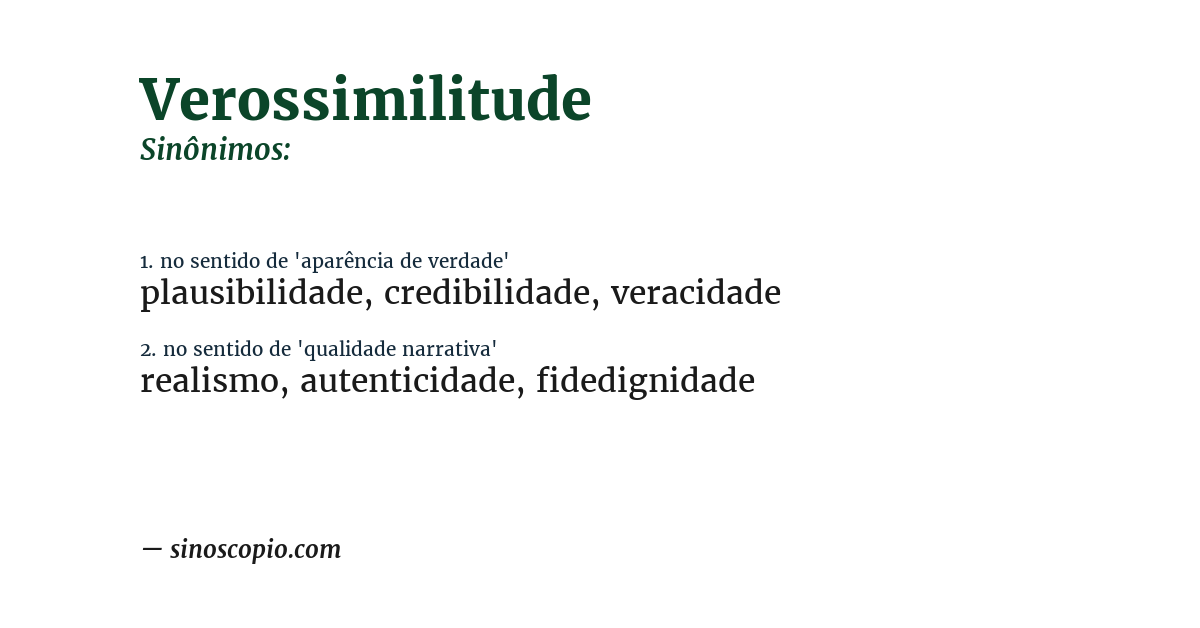 Sinônimo de verossimilitude
