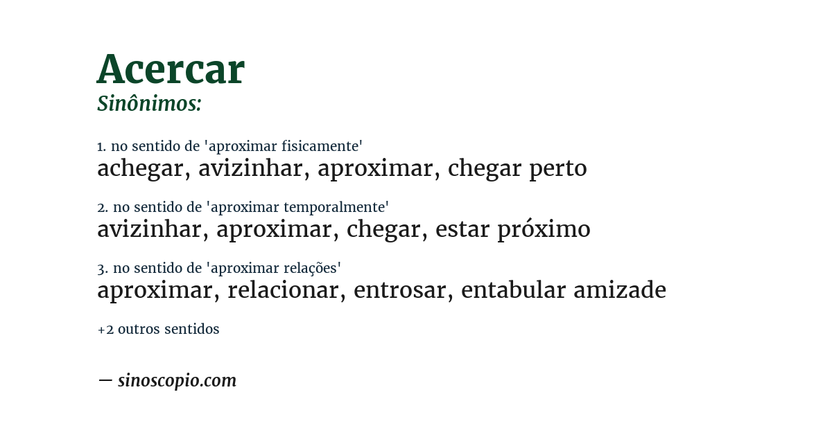 Sinônimo de acercar