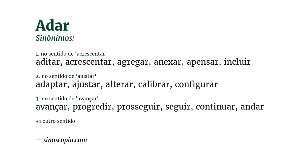 Sinônimo de adar