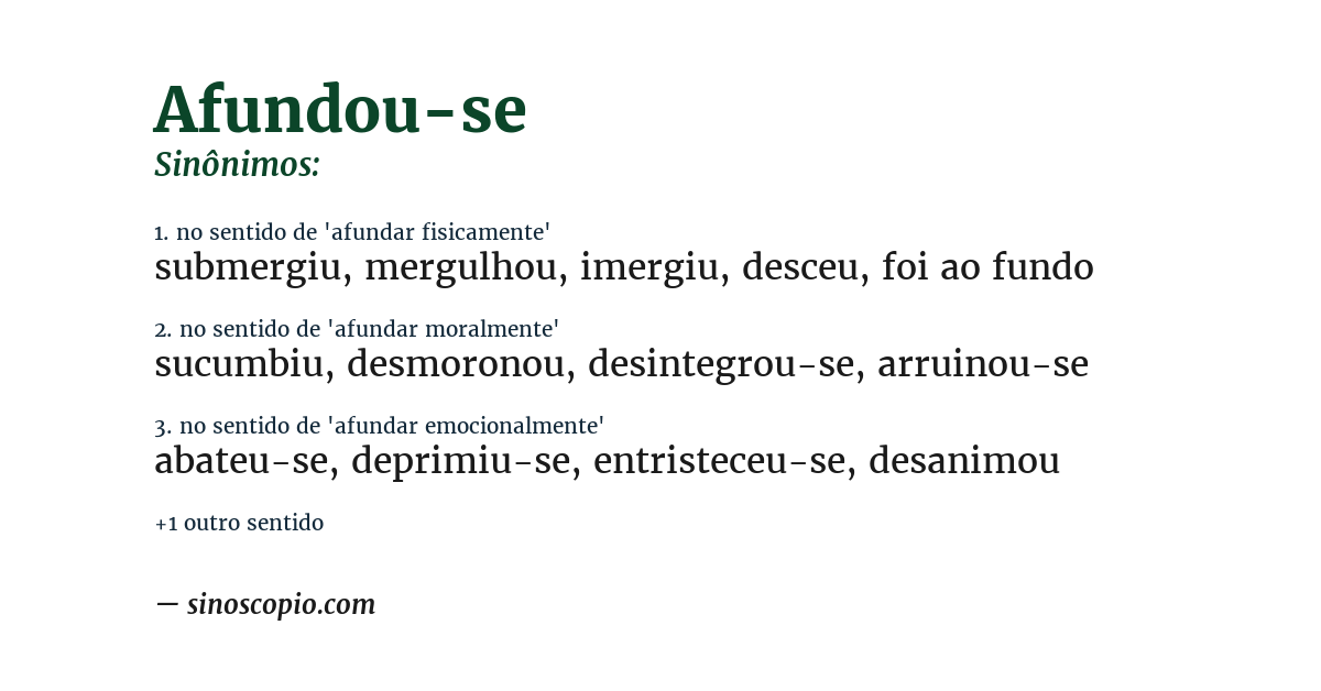 Sinônimo de afundou-se