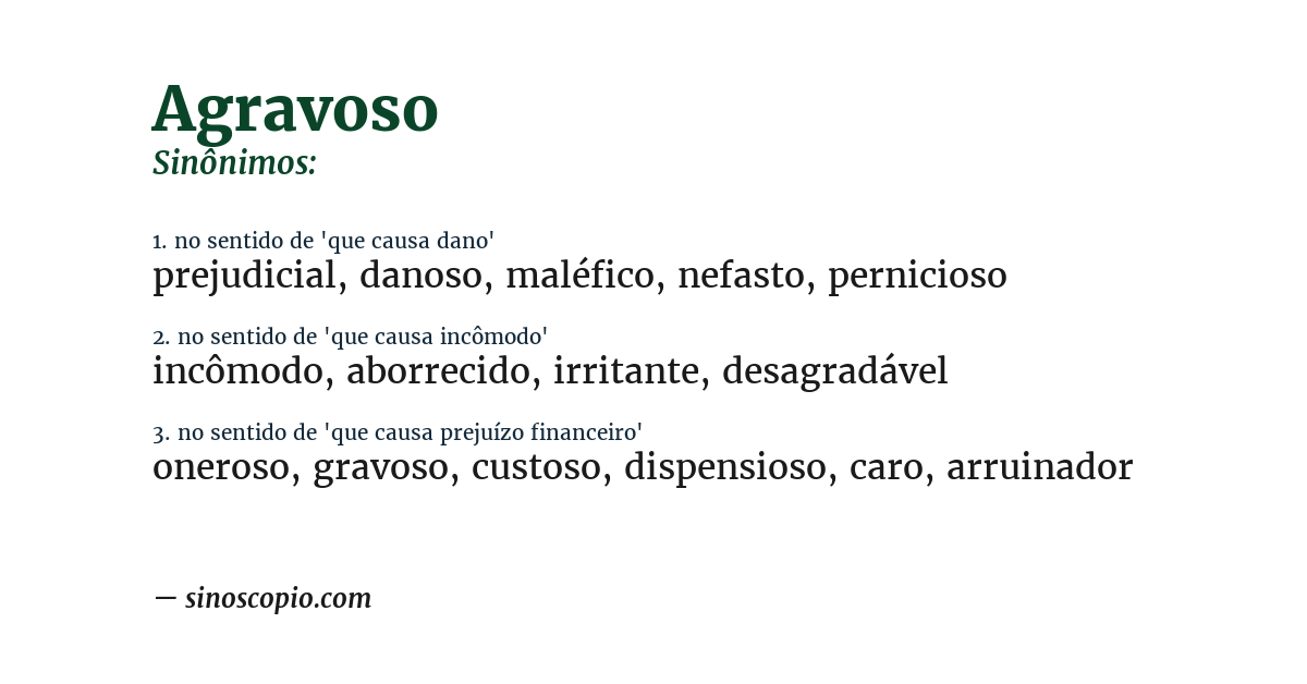 Sinônimo de agravoso