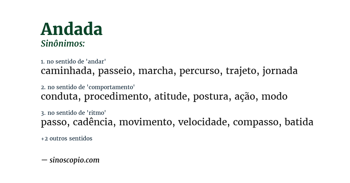 Sinônimo de andada