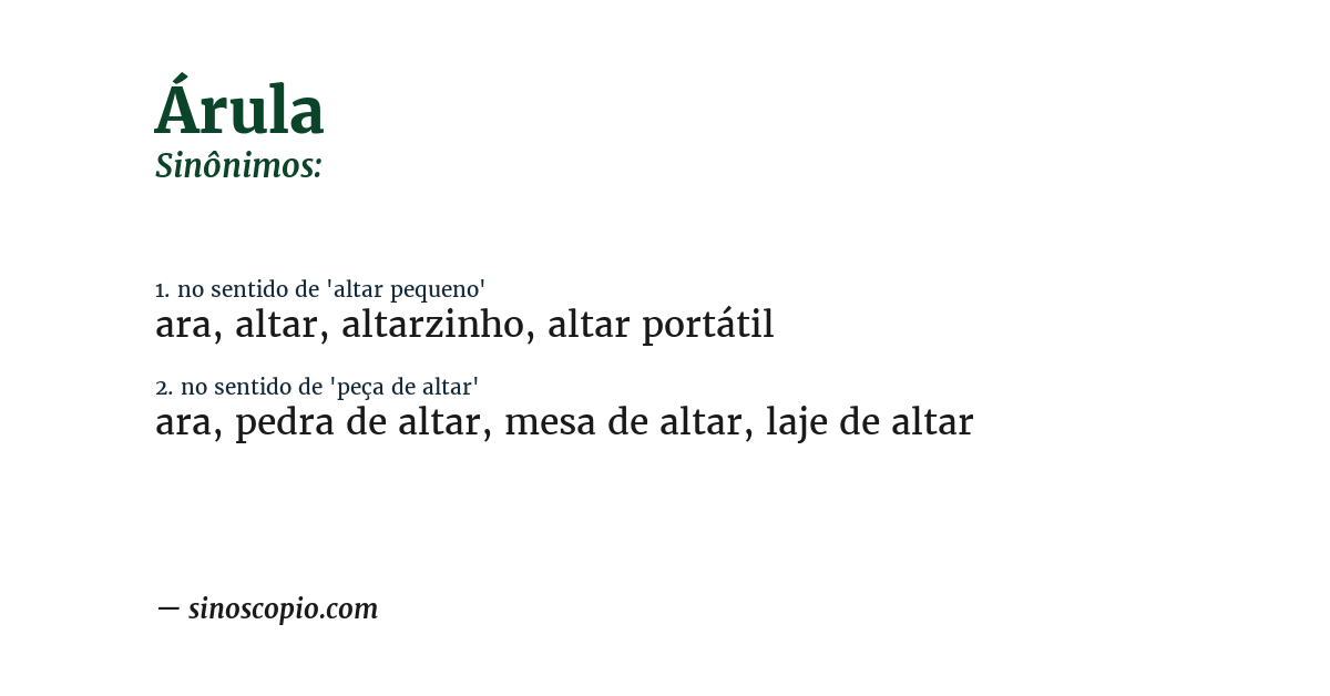 Sinônimo de árula