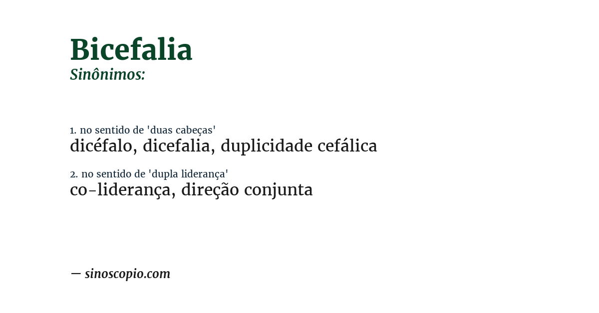 Sinônimo de bicefalia