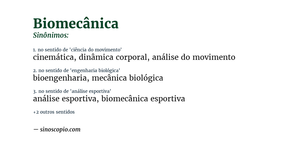 Sinônimo de biomecânica