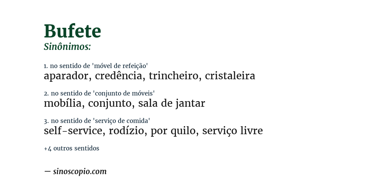 Sinônimo de bufete
