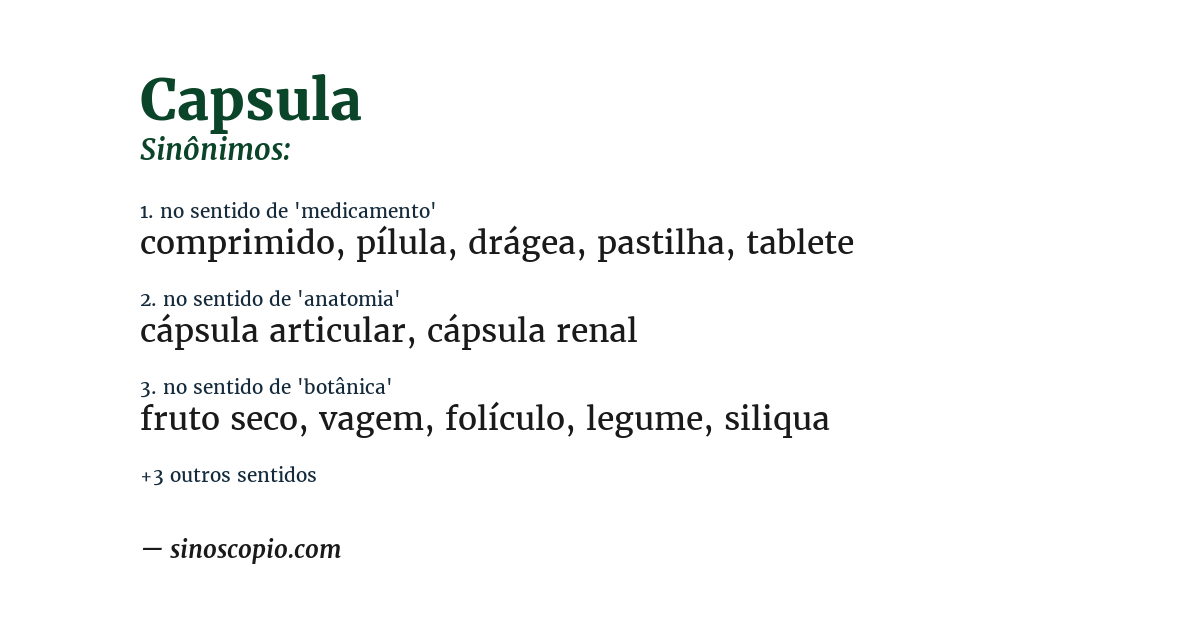 Sinônimo de capsula