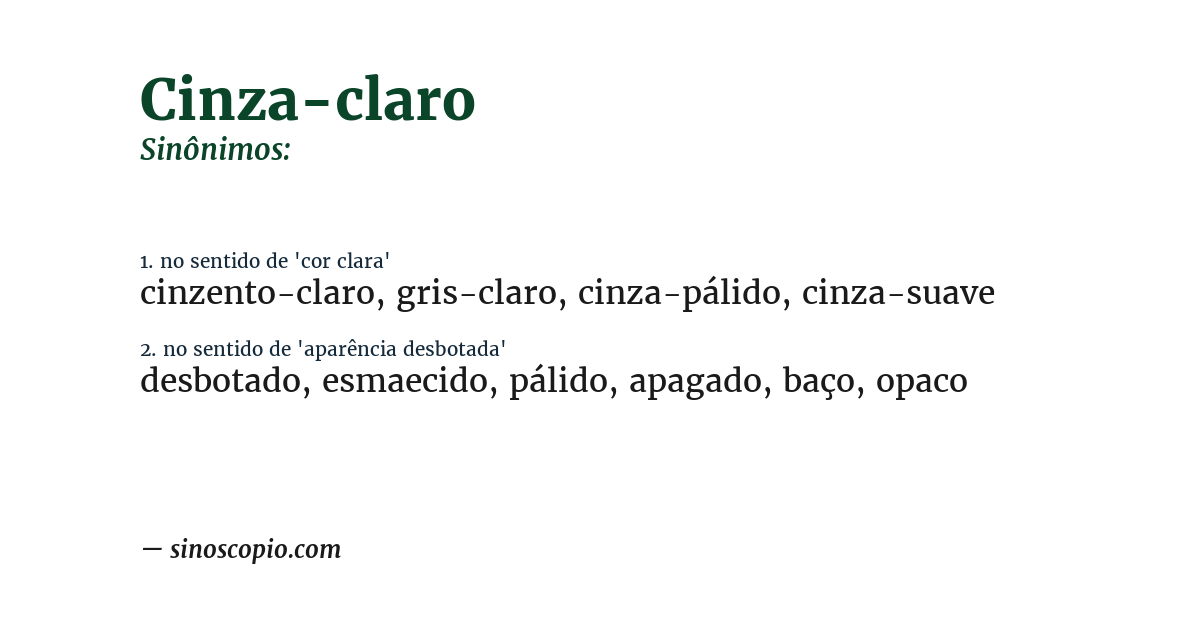 Sinônimo de cinza-claro
